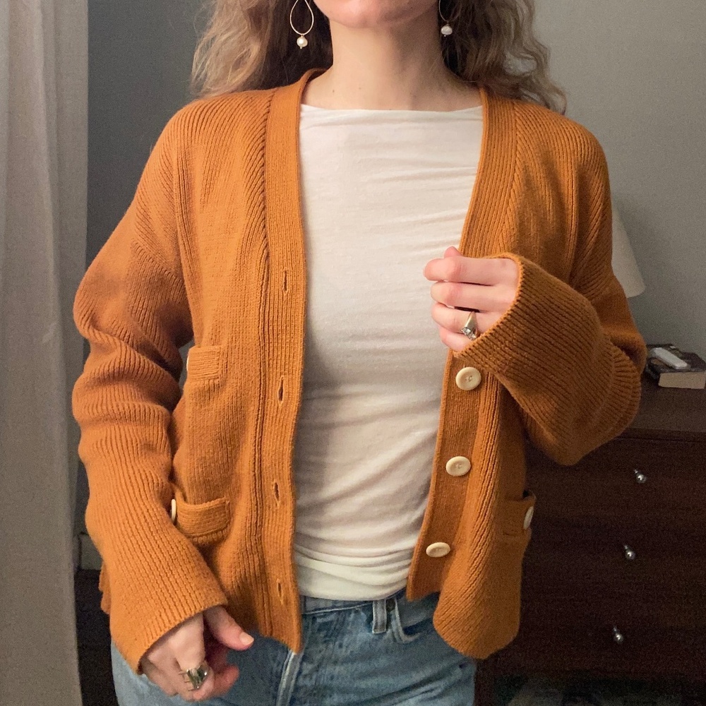 Alex Mill Jo Ribbed Cardigan Sweater - Caramel XS